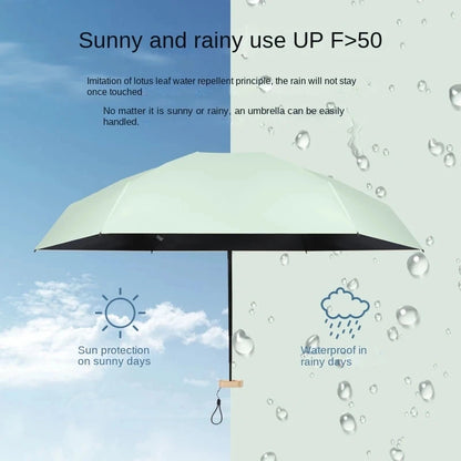 Mini Sun Umbrella Small Pocket Rain Umbrella Vinyl Folding Umbrella UV Ultraviolet Protection Sun Shade Pocket Parasol