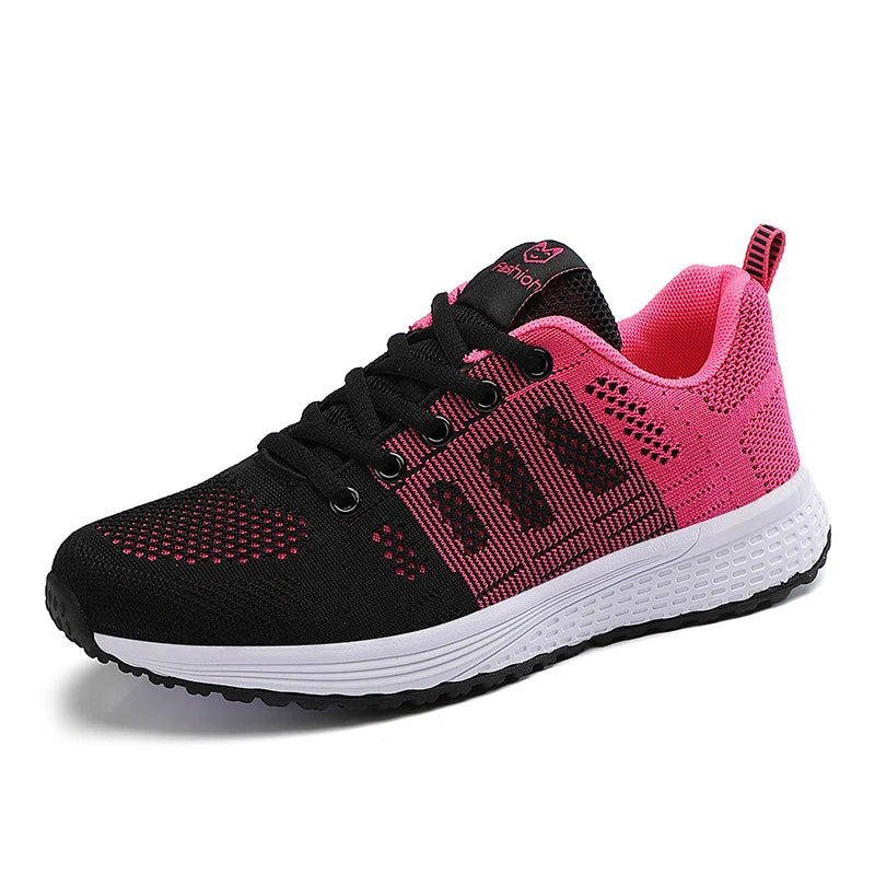 Wedges Shoes for Women Sneakers Mesh Breathable Casual Female Shoes Flat Light Lace-Up