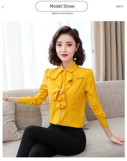 Early Spring New Chiffon Long Sleeve Business Wear Silm Shirt