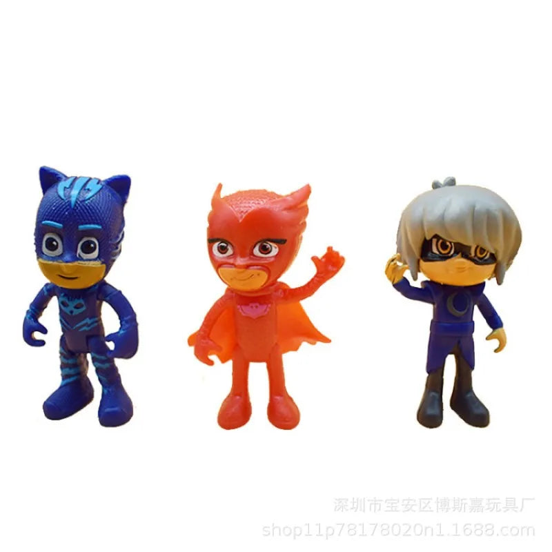 PJ Mask Toy Set Anime Figure Action Figure Catboy Owlette Style PVC Statue Collection Model Kid Doll Presents for The Children