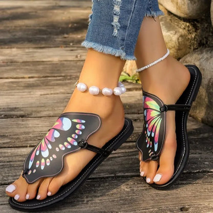 Butterfly Summer Flip Flops Women New Luxury Designer