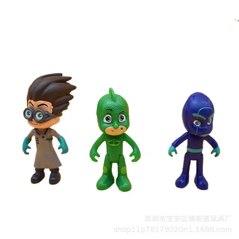 PJ Mask Toy Set Anime Figure Action Figure Catboy Owlette Style PVC Statue Collection Model Kid Doll Presents for The Children