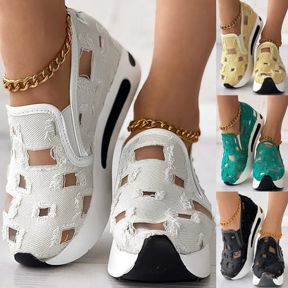 Women's Sneakers Floral Embroidery Mesh Sneakers