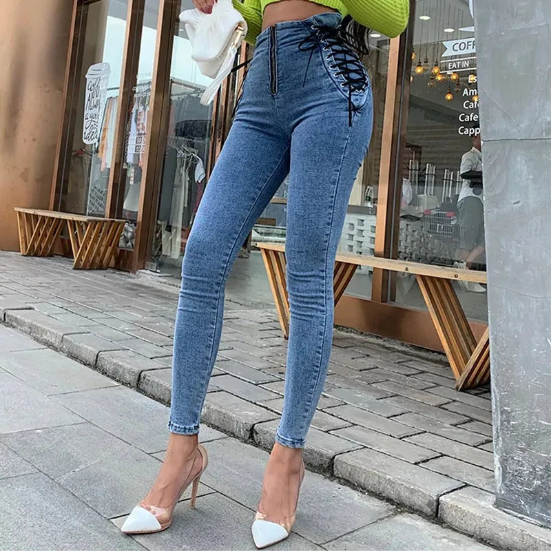 High Waist Jeans Women Trousers - CEW Store