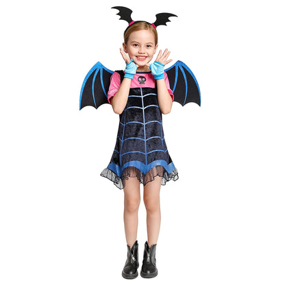 Halloween Vampire Disguise Clothing Child Disney Junior Vampirina Dress with Wings Gloves Girls All Saints' Day Kids Costume