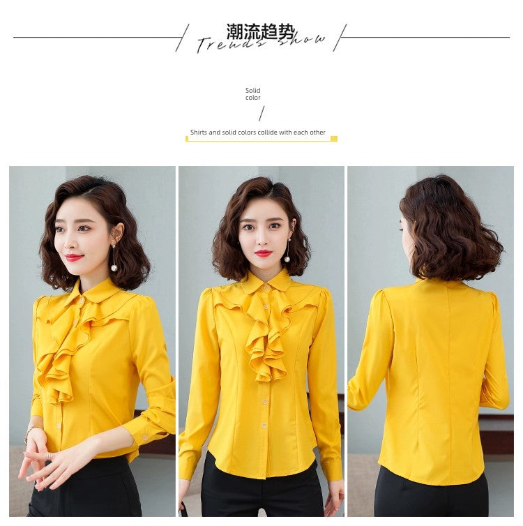 Early Spring New Chiffon Long Sleeve Business Wear Silm Shirt