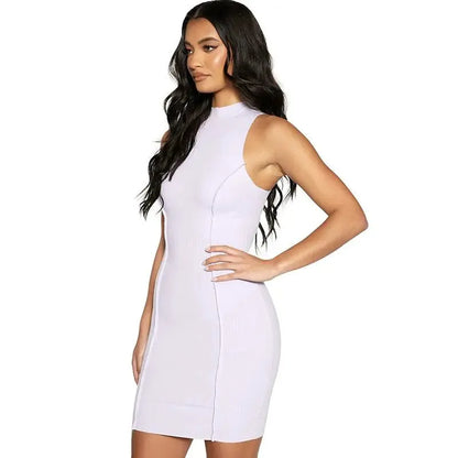 Ribbed Sleeveless Bodycon Summer Dresses For Women - CEW Store