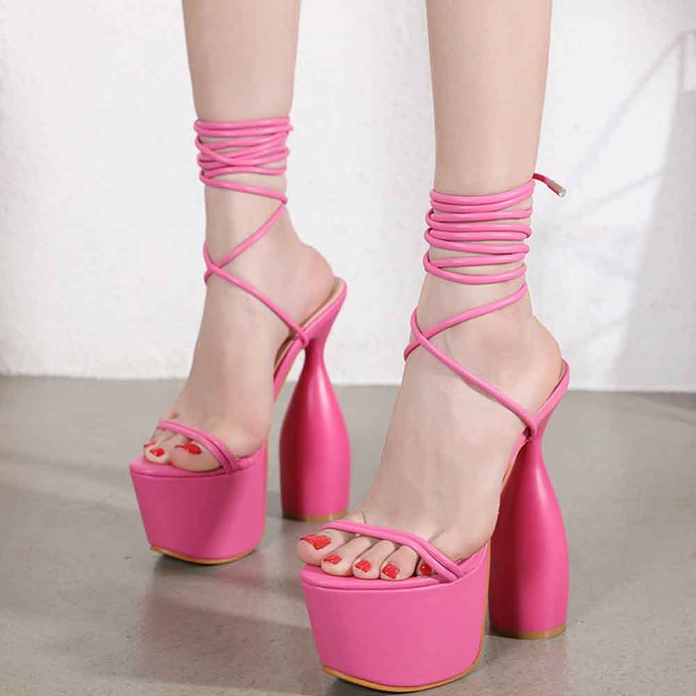 Waterproof Platform With Straps High Heel Sandals