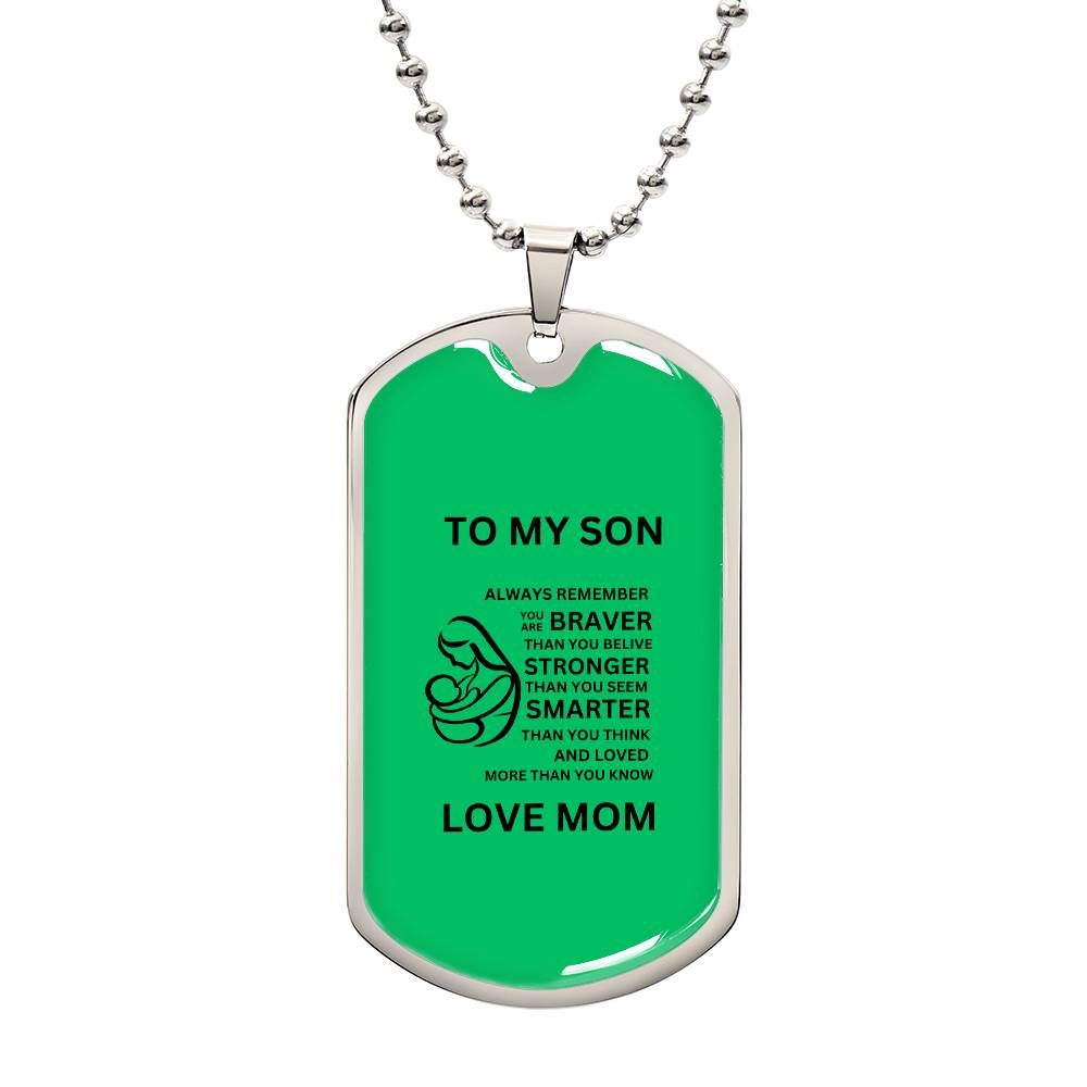 Dog Tag Mother and Son Green