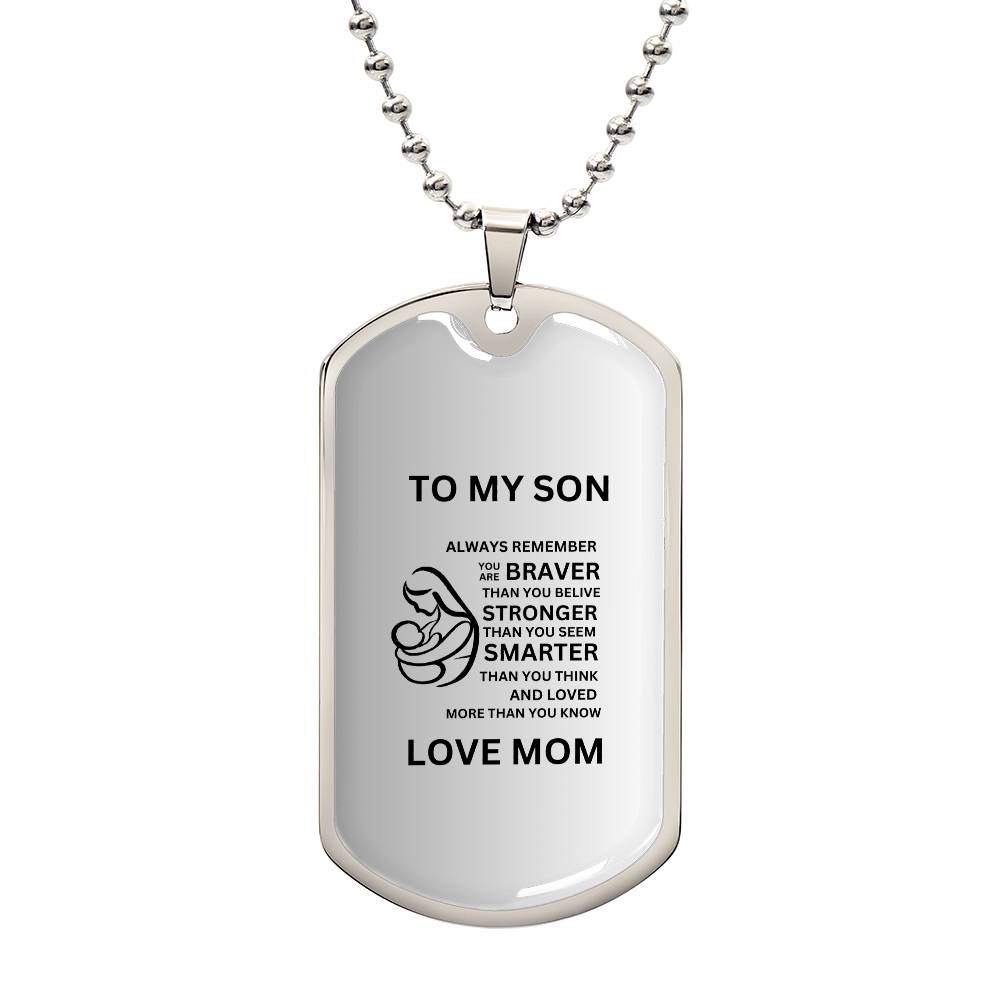 Dog Tag Mother and Son Gray