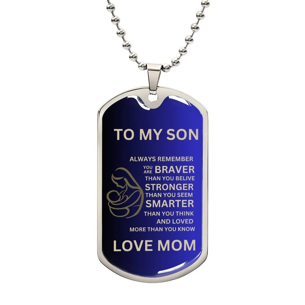 Mother and Son Dog Tag Blue - CEW Store