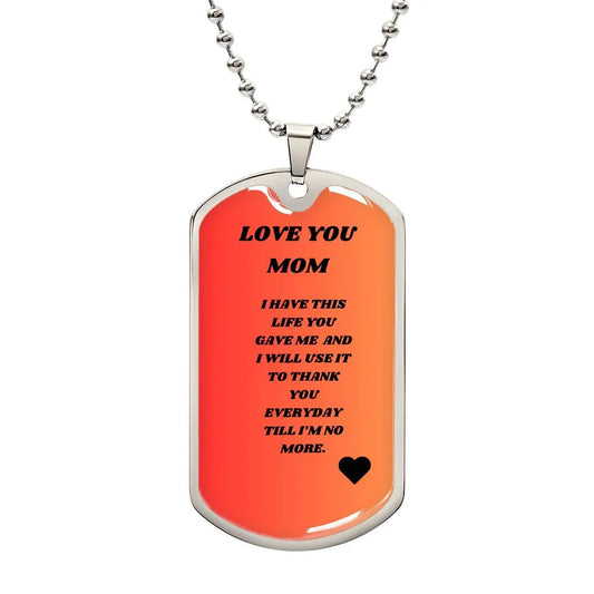 Love Mom Dog Tag O - CEW Store