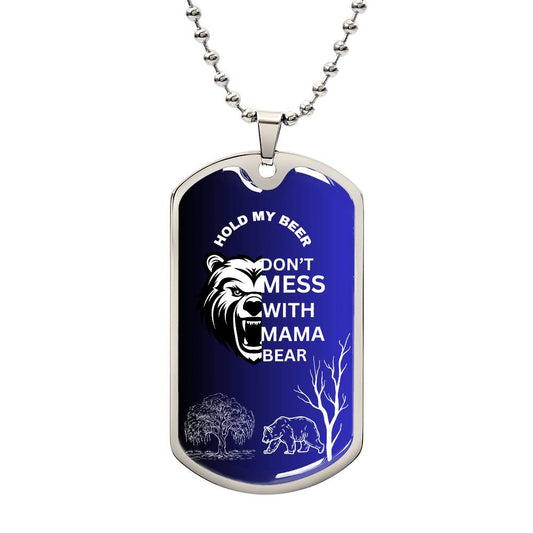 Dog Tag Mama Bear Blue