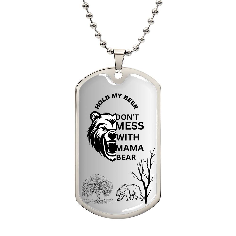 Dog Tag Mama Bear Gray