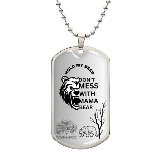 Dog Tag Mama Bear Gray