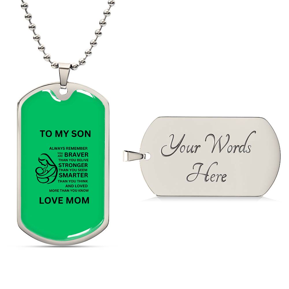 Dog Tag Mother and Son Green