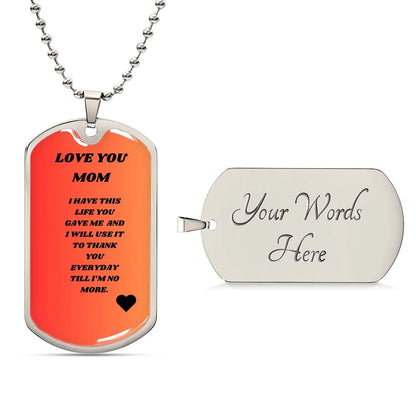 Love Mom Dog Tag O - CEW Store