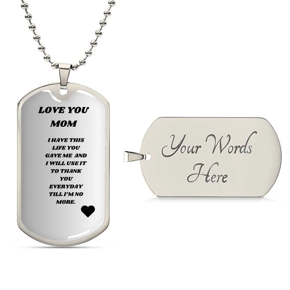 Love Mom Dog Tag G - CEW Store