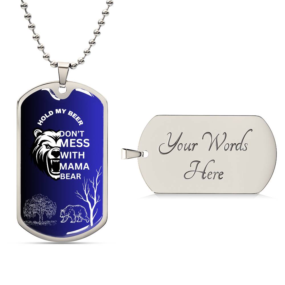 Dog Tag Mama Bear Blue