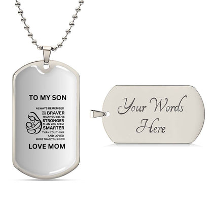 Dog Tag Mother and Son Gray