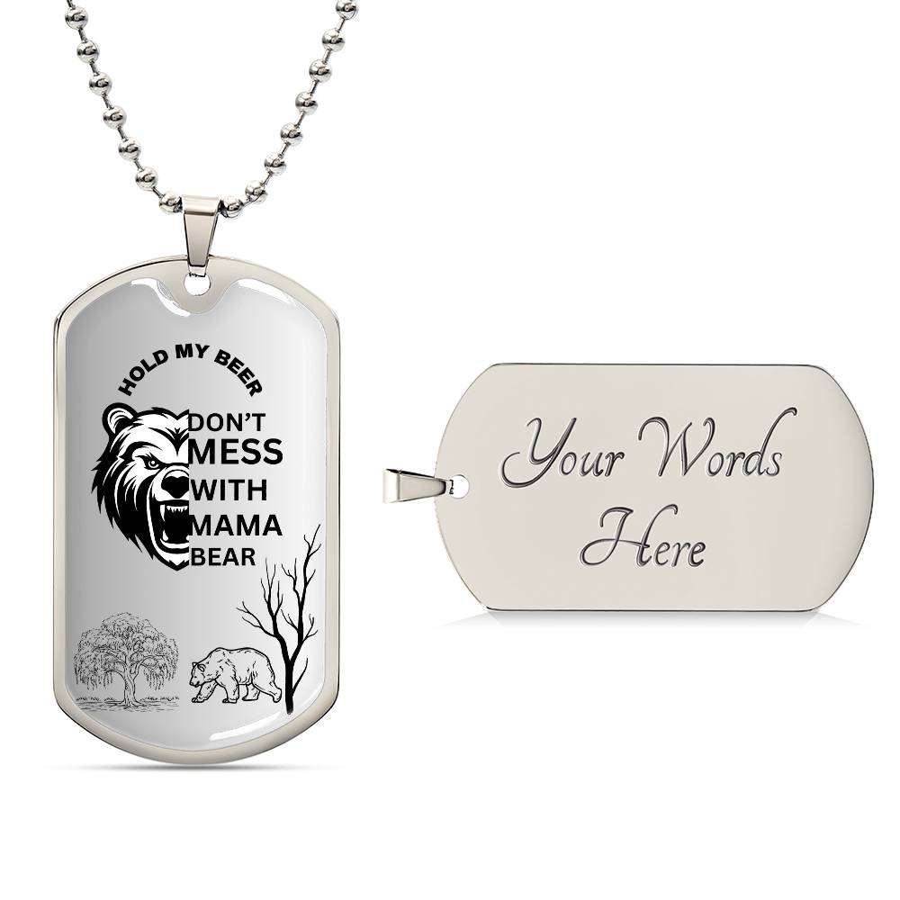 Dog Tag Mama Bear Gray