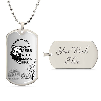 Dog Tag Mama Bear Gray