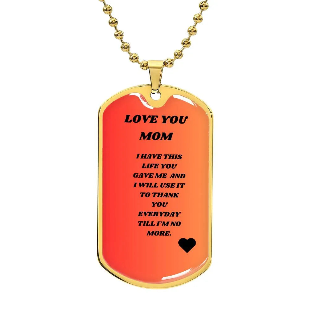 Love Mom Dog Tag O - CEW Store