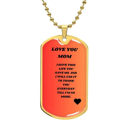 Love Mom Dog Tag O - CEW Store