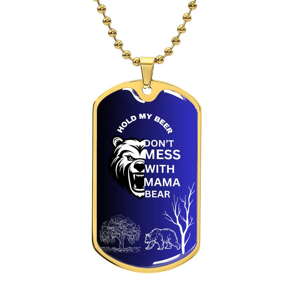 Dog Tag Mama Bear Blue