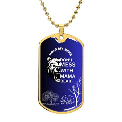 Dog Tag Mama Bear Blue