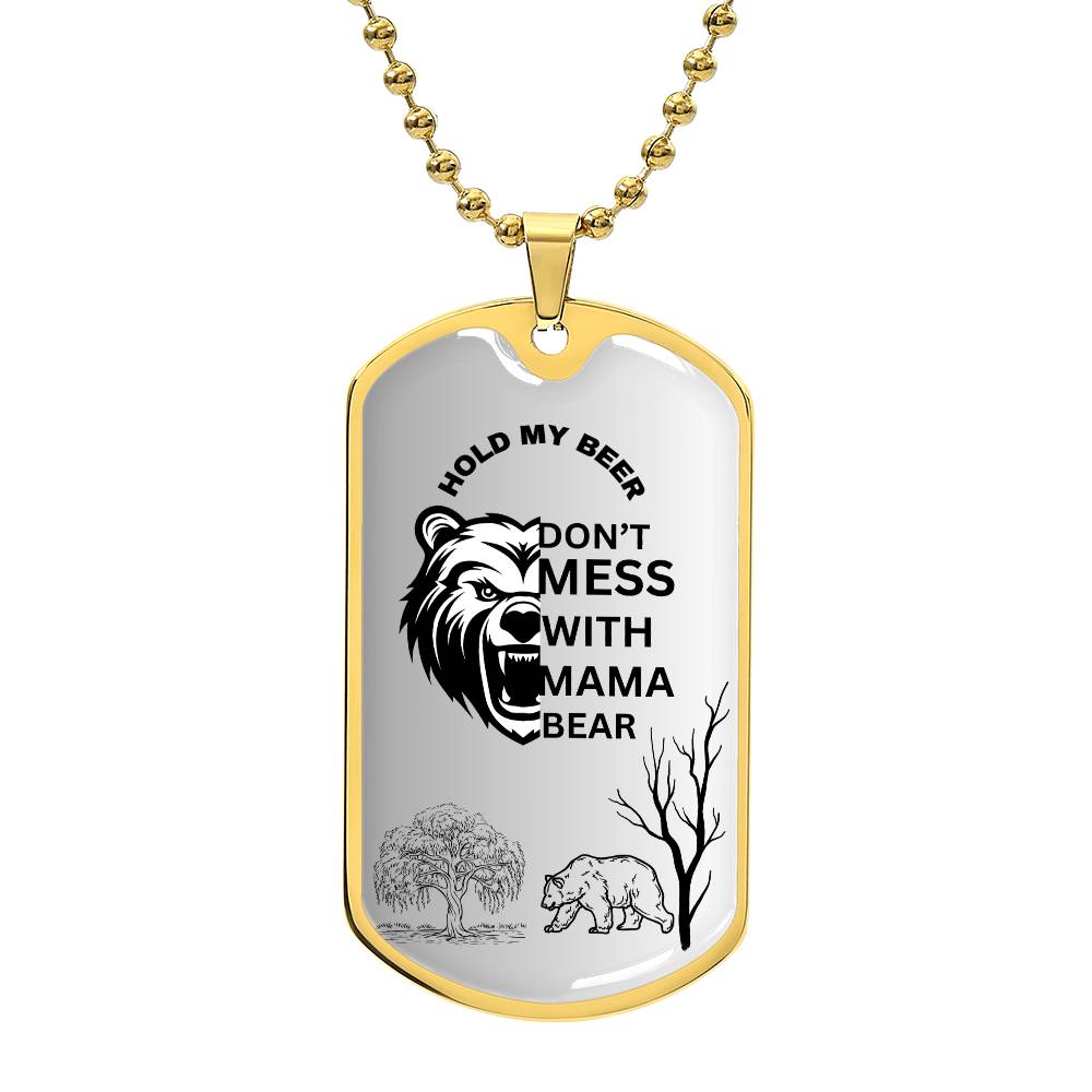 Dog Tag Mama Bear Gray