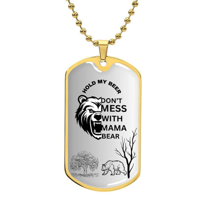 Dog Tag Mama Bear Gray