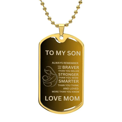 Mother and Son Dog Tag Gold - CEW Store