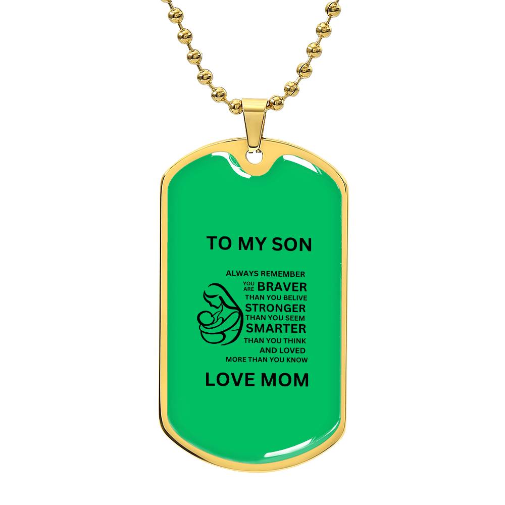 Dog Tag Mother and Son Green