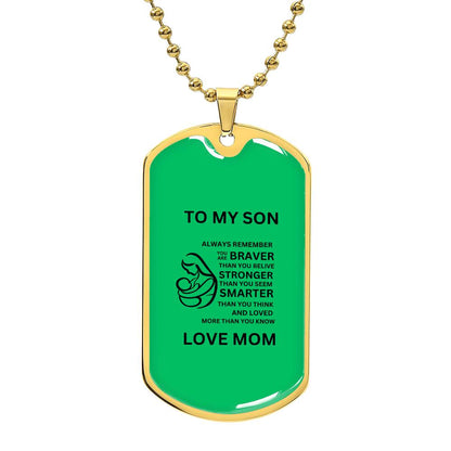 Dog Tag Mother and Son Green