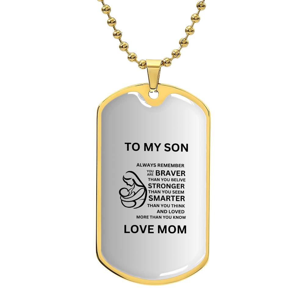 Dog Tag Mother and Son Gray