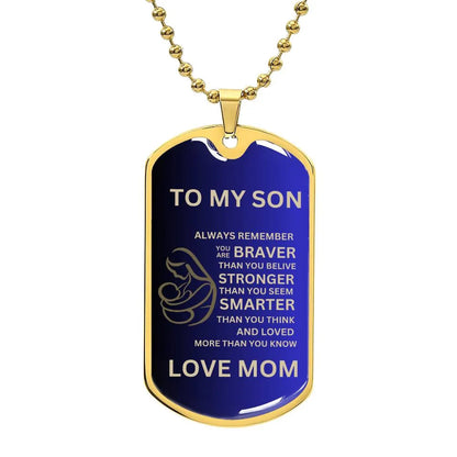 Mother and Son Dog Tag Blue - CEW Store