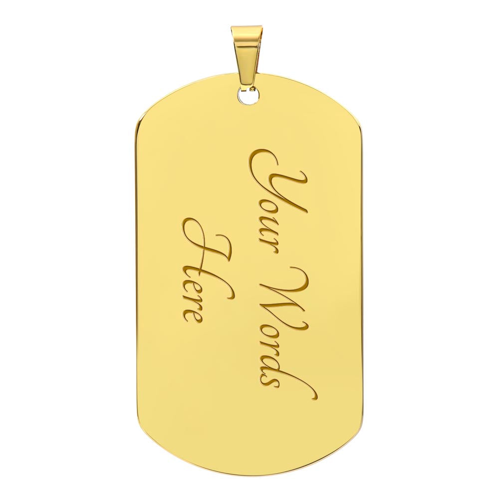 Dog Tag Witch on Broom Gold & Purple