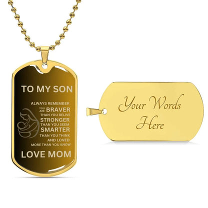 Mother and Son Dog Tag Gold - CEW Store