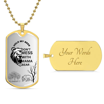 Dog Tag Mama Bear Gray