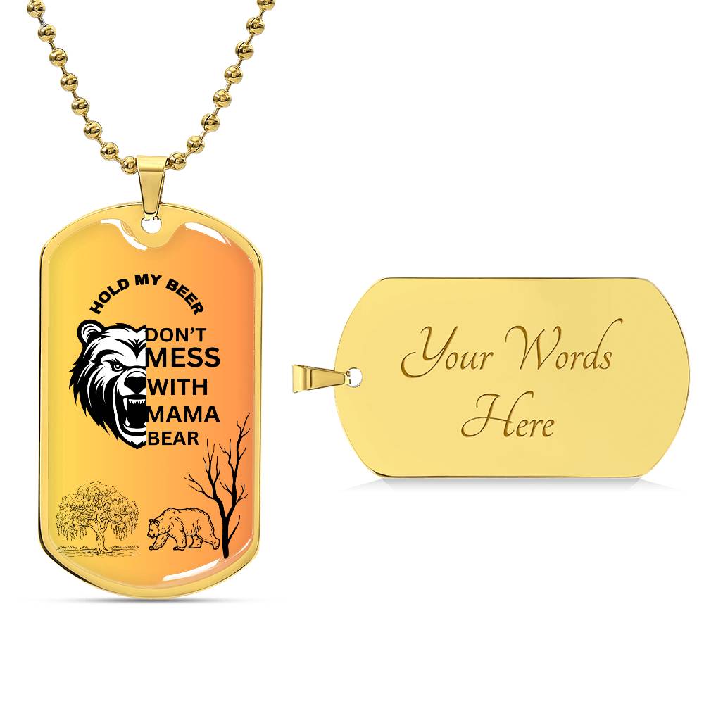 Dog Tag Mama Bear Gold