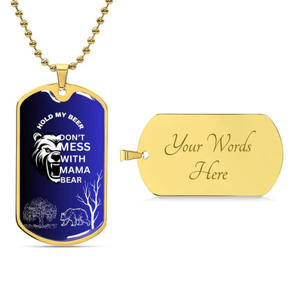 Dog Tag Mama Bear Blue