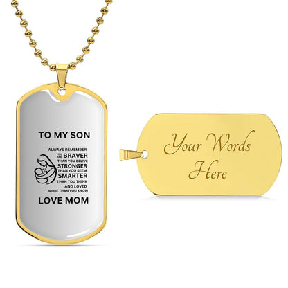 Dog Tag Mother and Son Gray