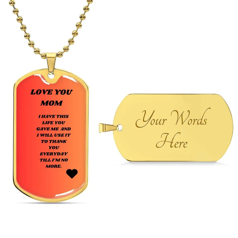 Love Mom Dog Tag O - CEW Store