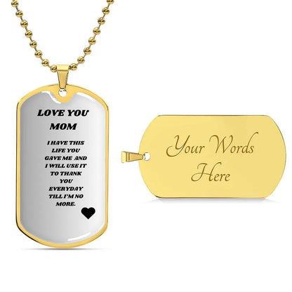 Love Mom Dog Tag G - CEW Store