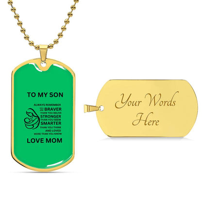 Dog Tag Mother and Son Green