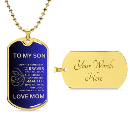 Mother and Son Dog Tag Blue - CEW Store