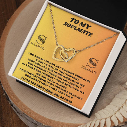 Interlocking Hearts Necklace Gold