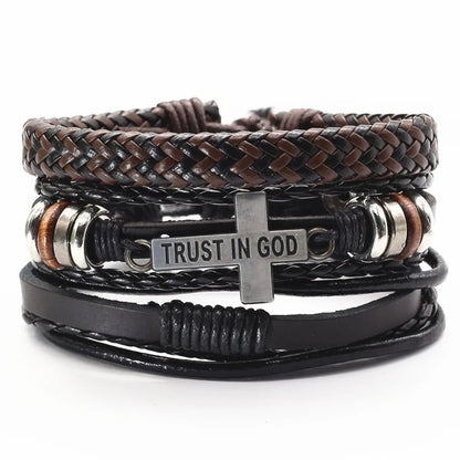 Leather Bracelets Men Bangles