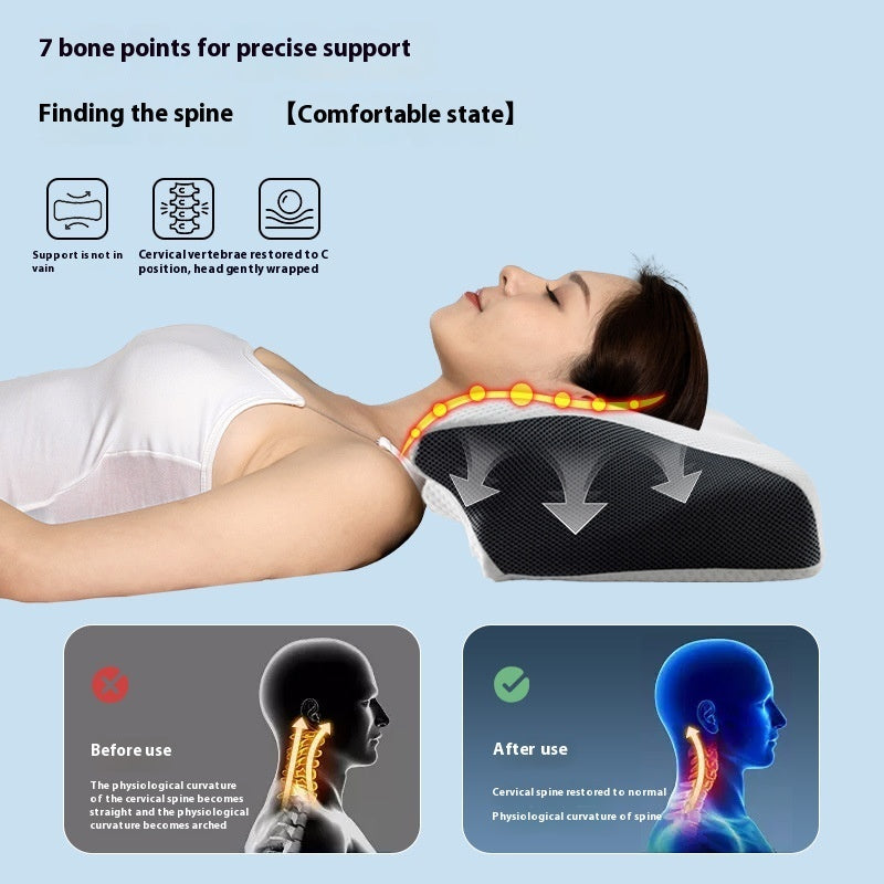 Sleep Cervical Support Horn-shaped Memory Cotton Pillow